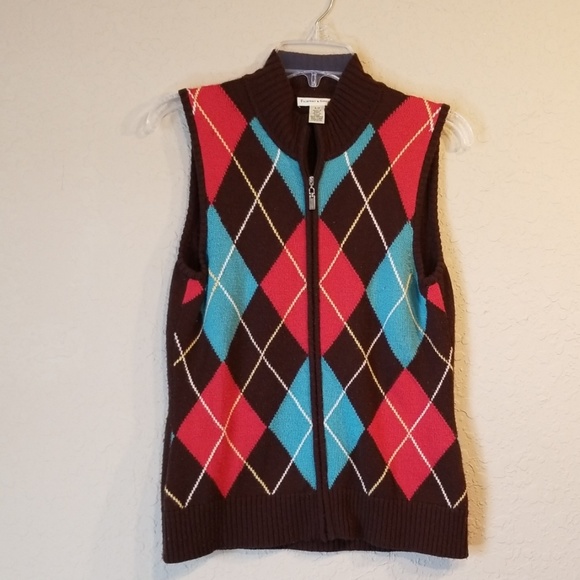 Argyle Zip Sweater Vest - Picture 1 of 5
